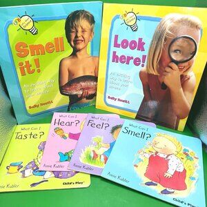 Preschool Book Lot Five Senses Set of 6  Annie Kubler Sally Hewitt Home School